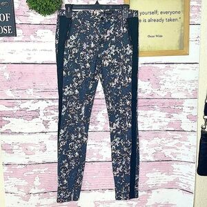 CLUB MONACCO Women’s Cotton Lyocell Floral Denim Jeans Black Side Panel Size 6